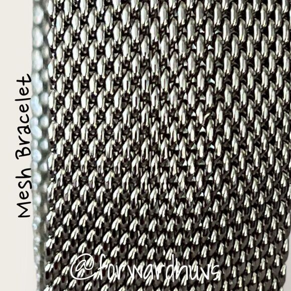 Stainless Steel Silver Tone Mesh Bracelet - Picture 6 of 10